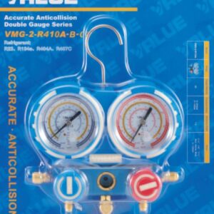 МАНОМЕТРИЧЕН БЛОК VALUE VMG-2-R32-B-03 (R32, R407, R410A, R134A)  Ф68 В БЛИСТЕР БЕЗ МАРКУЧИ